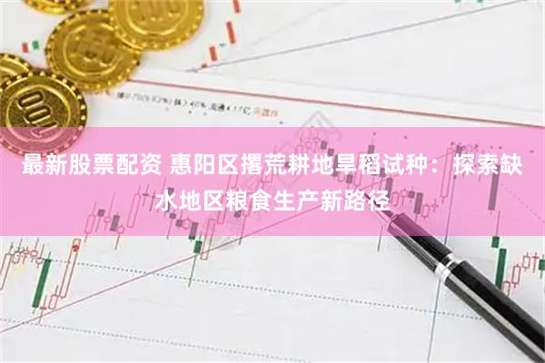 最新股票配资 惠阳区撂荒耕地旱稻试种：探索缺水地区粮食生产新路径